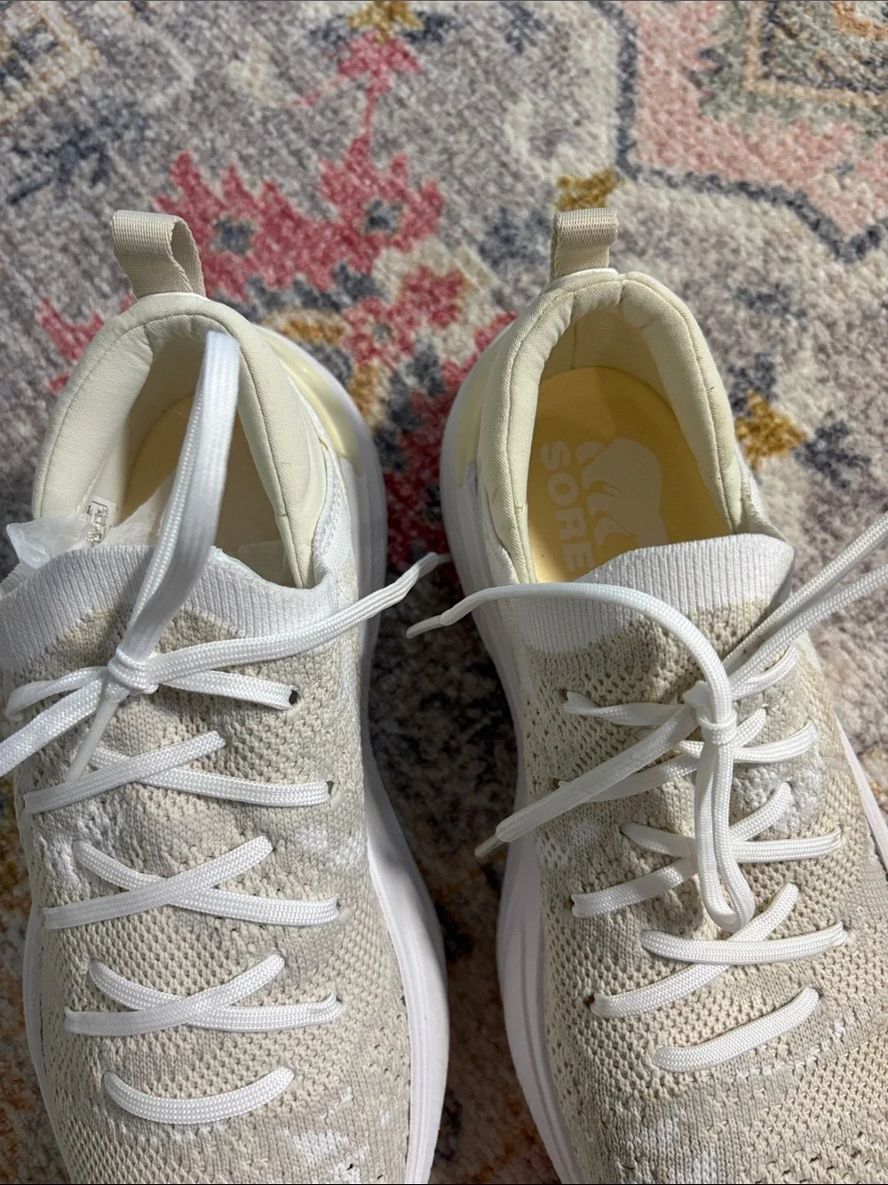 Sorel Women's Knit Athletic Sneakers in Cream/White